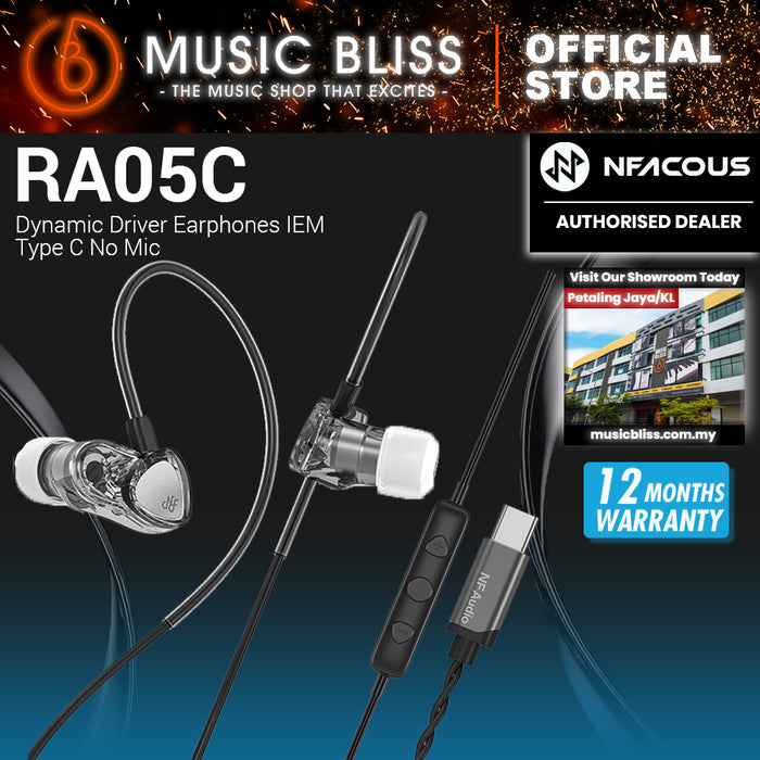 NF Acous RA05 Dynamic Driver Earphones IEM Type C No Mic (Grey)
