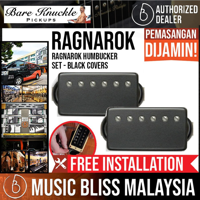 Bare Knuckle Pickups Ragnarok Humbucker Set - Black Covers - Music Bliss Malaysia