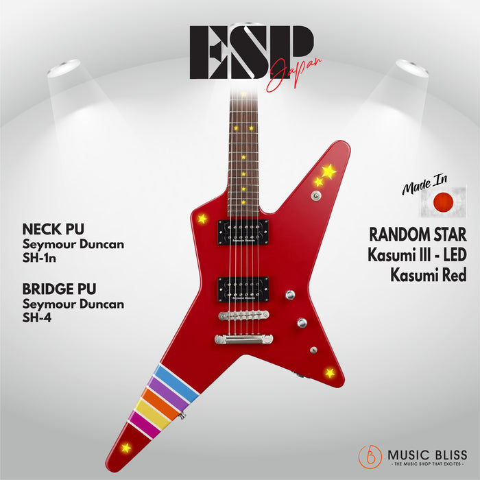 ESP Original RANDOM STAR Kasumi III - LED - Kasumi Red [MIJ - Made in Japan] - Music Bliss Malaysia