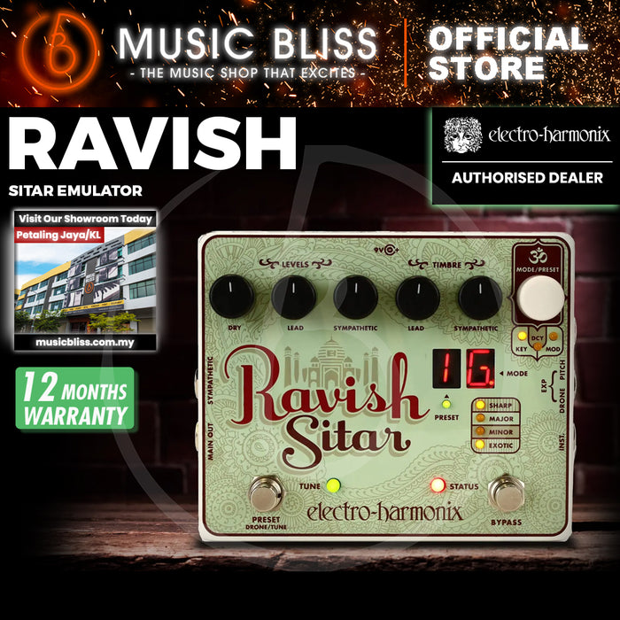 Electro Harmonix Ravish Sitar Emulation Guitar Effects Pedal