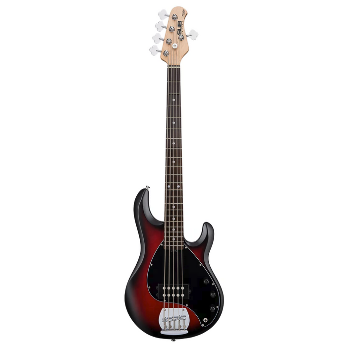 Sterling By Music Man StingRay RAY5HH Electric Bass Guitar - Ruby Red Burst Satin - Music Bliss Malaysia