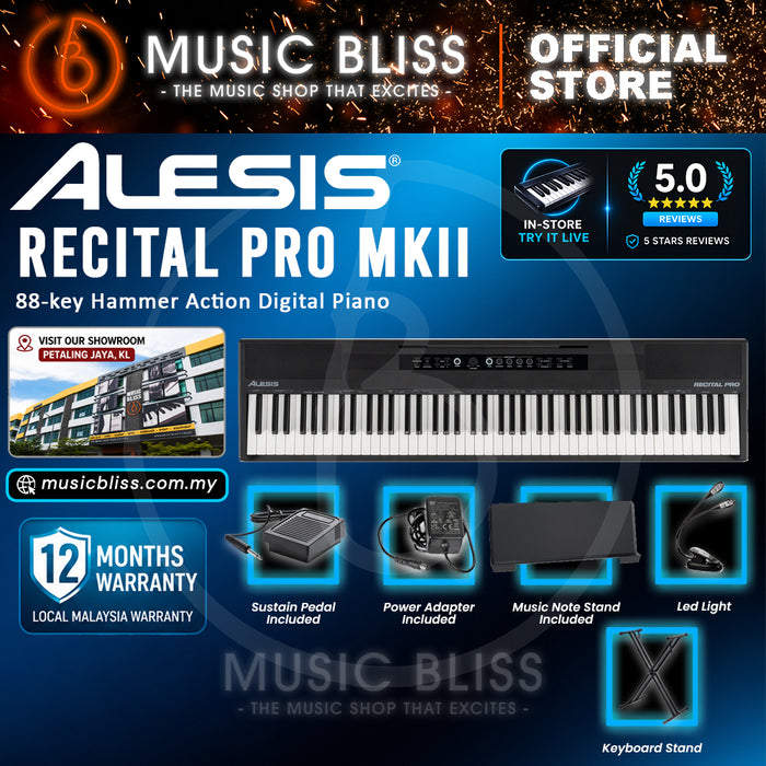 Alesis Recital Pro MKII 88-key Hammer Action Digital Piano