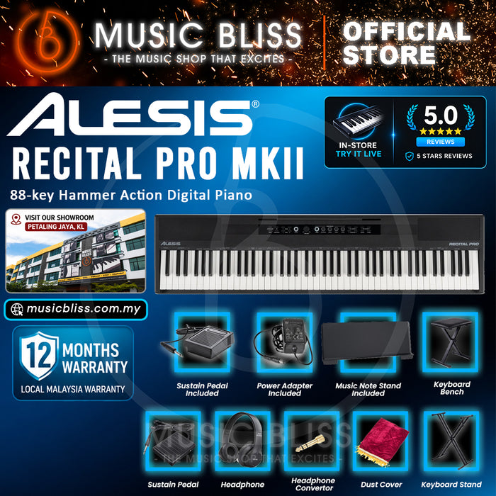 Alesis Recital Pro MKII 88-key Hammer Action Digital Piano