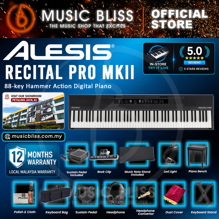 Alesis Recital Pro MKII 88-key Hammer Action Digital Piano