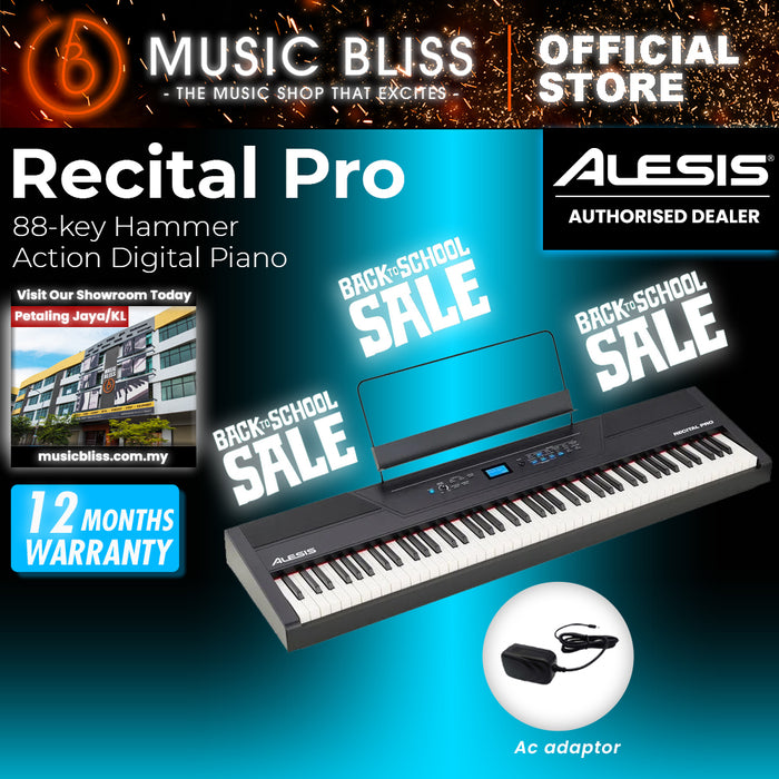 Alesis Recital Pro Entry-Level Portable Digital Piano – Affordable 88-Key for Beginners