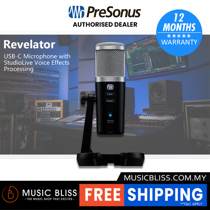 PreSonus Revelator USB-C Microphone with StudioLive Voice Effects Processing