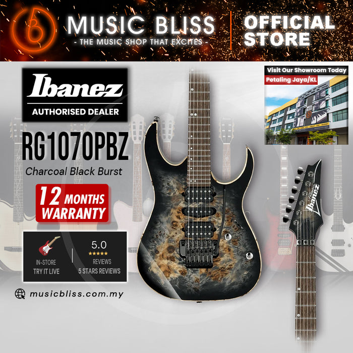 Ibanez RG Premium RG1070PBZ Electric Guitar - Charcoal Black Burst