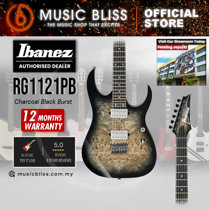Ibanez Premium RG1121PB Electric Guitar - Charcoal Black Burst