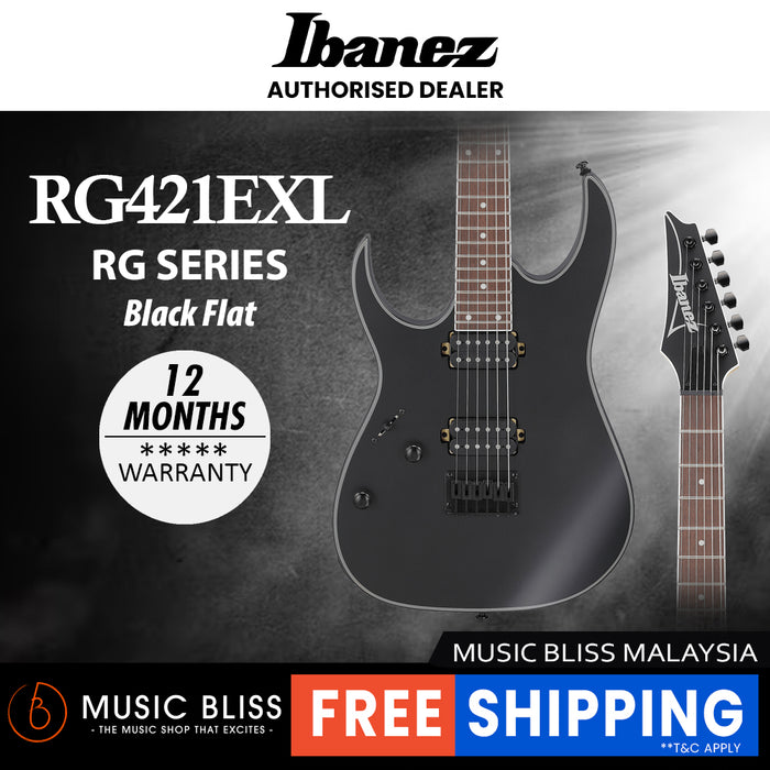 Ibanez RG421EXL Left-Handed Electric Guitar - Black Flat