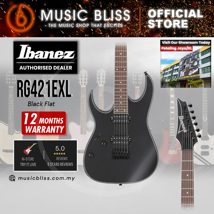 Ibanez RG421EXL Left-Handed Electric Guitar - Black Flat