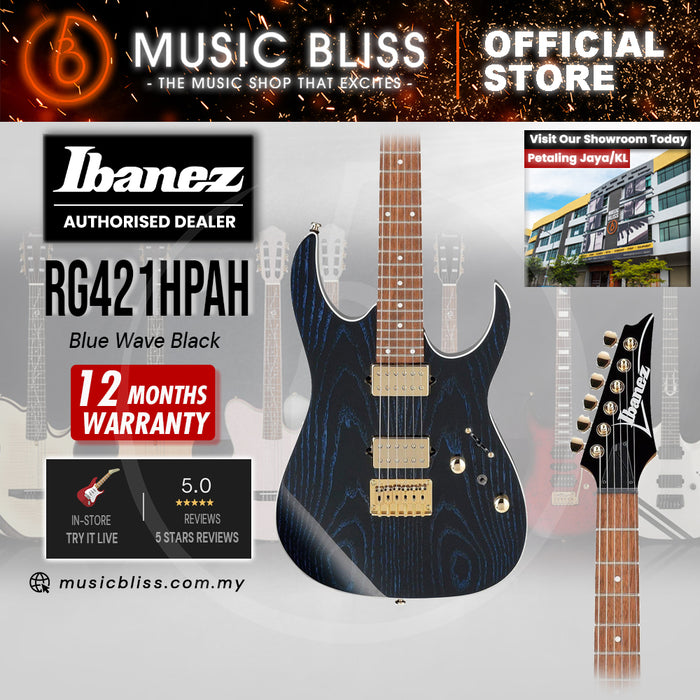 Ibanez High Performance RG421HPAH Electric Guitar - Blue Wave Black
