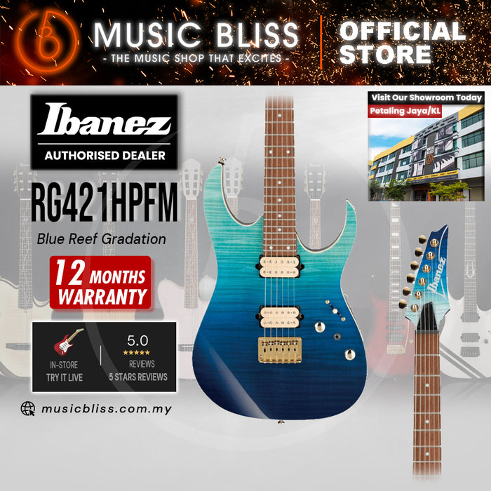 Ibanez High Performance RG421HPFM Electric Guitar - Blue Reef Gradation