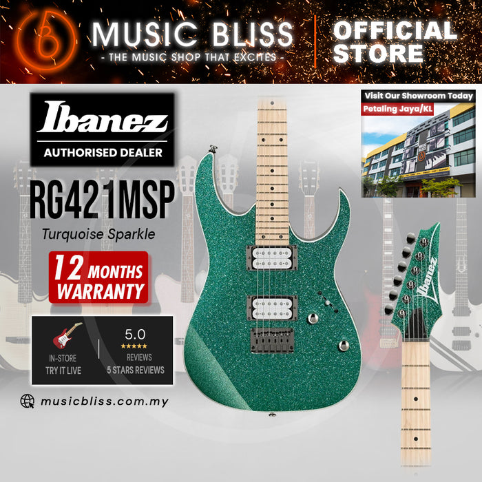Ibanez Standard RG421MSP Electric Guitar - Turquoise Sparkle