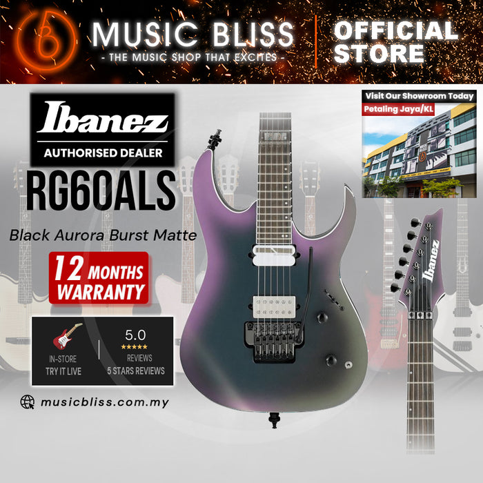 Ibanez Axion Label RG60ALS Electric Guitar - Black Aurora Burst Matte