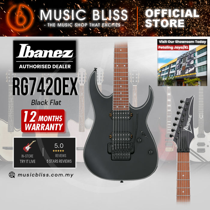 Ibanez RG7420EX 7-string Electric Guitar - Black Flat