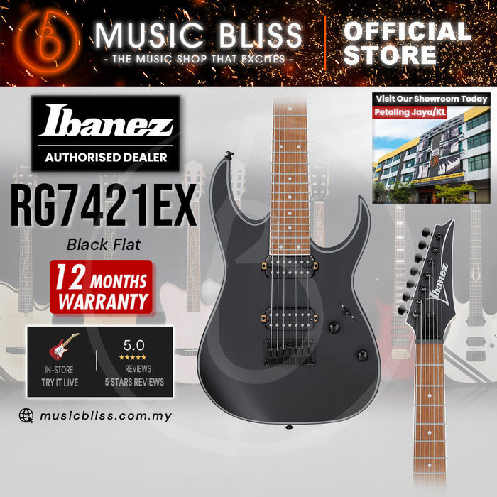 Ibanez RG7421EX RG Standard Series 7-String Electric Guitar - Black Flat (RG7421EX-BKF)
