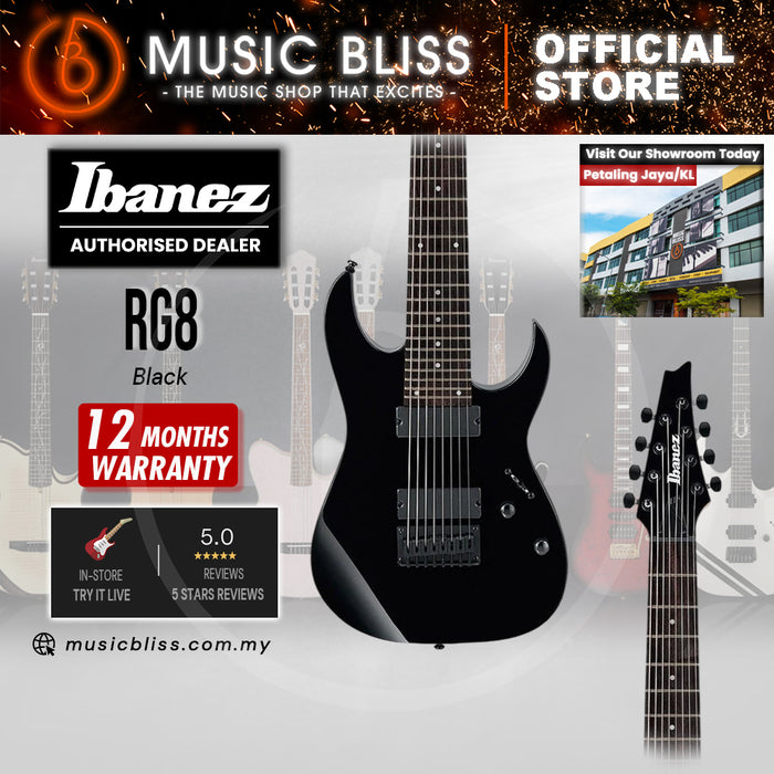 Ibanez RG Standard RG8 8-string Electric Guitar - Black