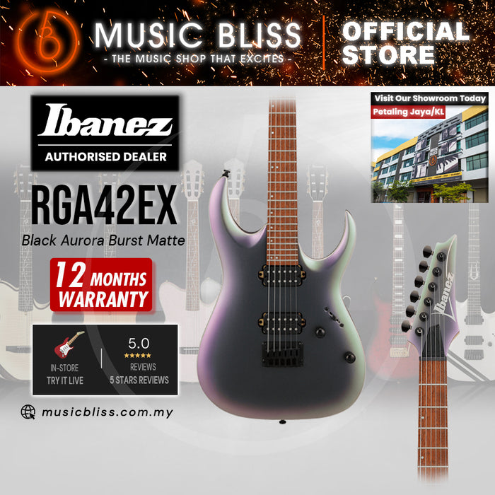 Ibanez RGA42EX Electric Guitar - Black Aurora Burst Matte