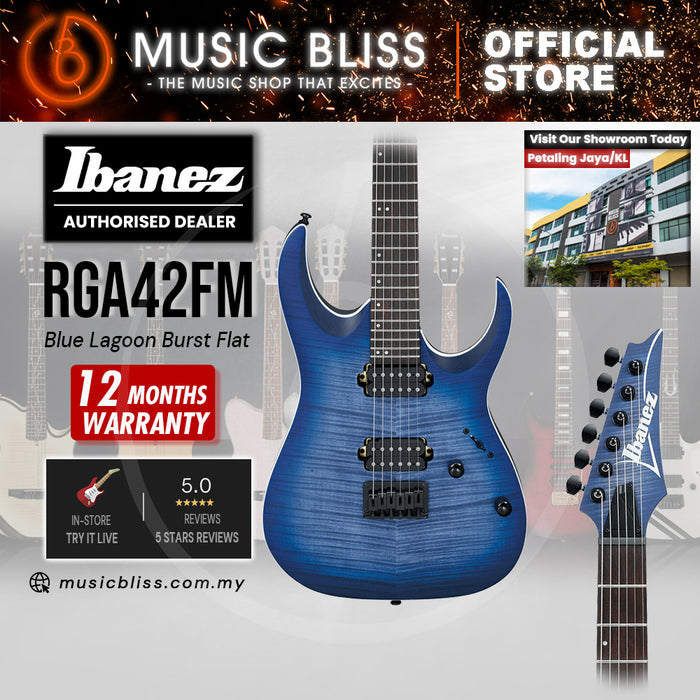 Ibanez RGA42FM Electric Guitar - Blue Lagoon Burst Flat