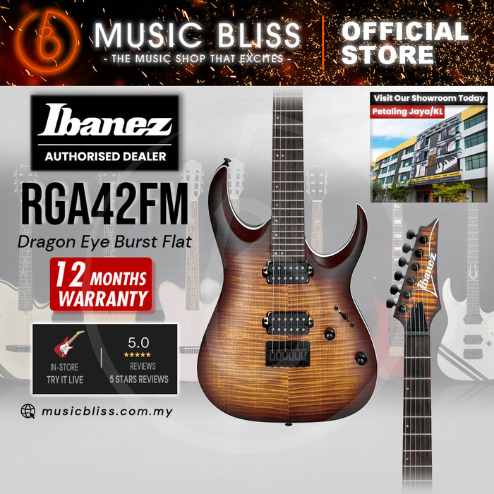 Ibanez RGA42FM Electric Guitar - Dragon Eye Burst Flat