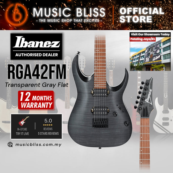 Ibanez RGA42FM Electric Guitar - Transparent Gray Flat
