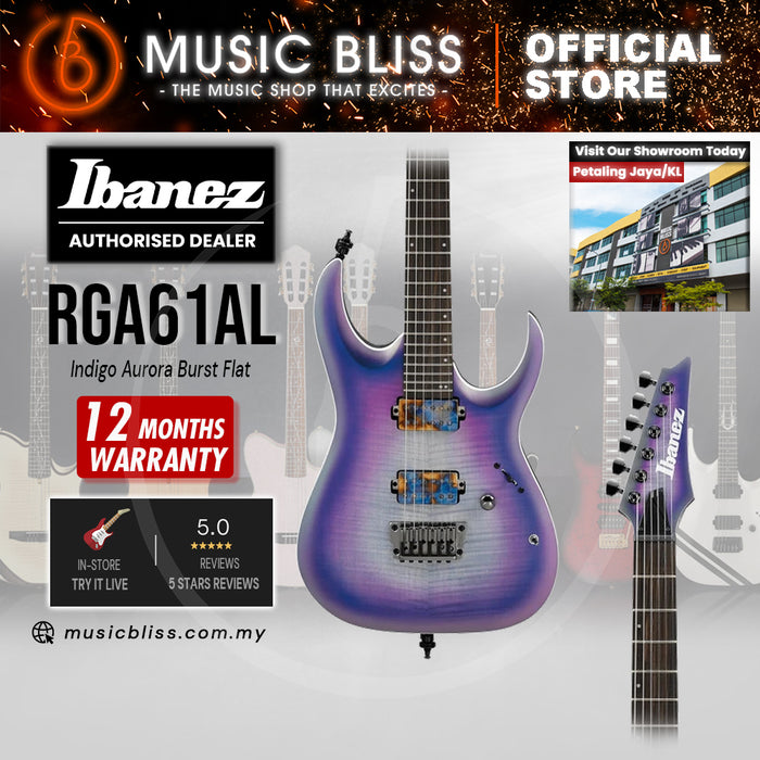 Ibanez Axion Label RGA61AL Electric Guitar - Indigo Aurora Burst Flat