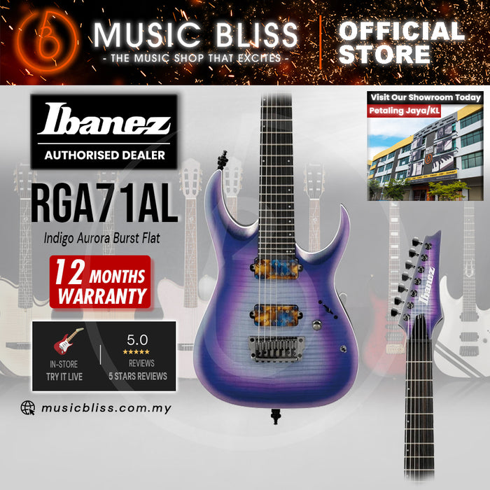 Ibanez Axion Label RGA71AL Electric Guitar - Indigo Aurora Burst Flat