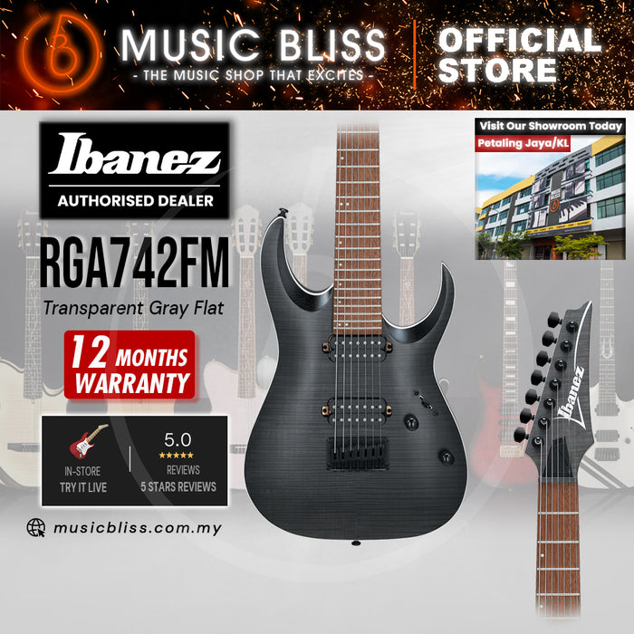 Ibanez Standard RGA742FM Electric Guitar - Transparent Gray Flat