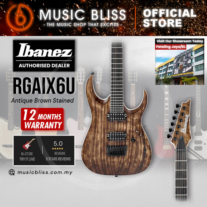 Ibanez RGA Iron Label RGAIX6U Electric Guitar - Antique Brown Stained