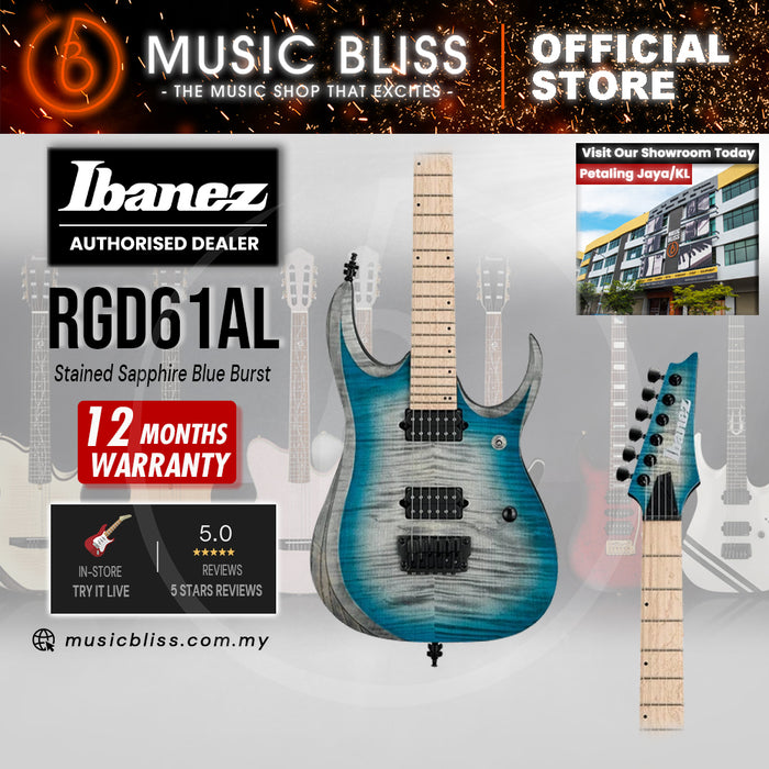 Ibanez Axion Label RGA61AL Electric Guitar - Stained Sapphire Blue Burst
