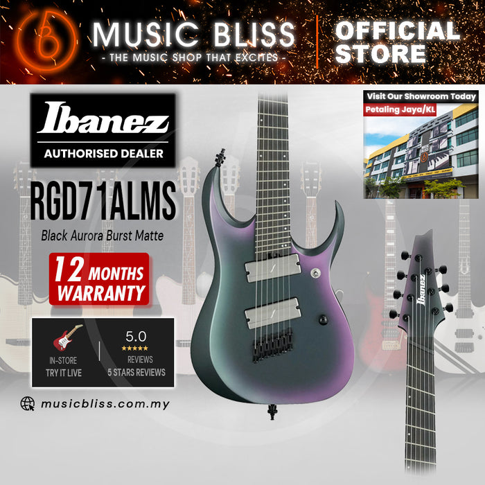 Ibanez Axion Label RGD71ALMS Electric Guitar - Black Aurora Burst Matte