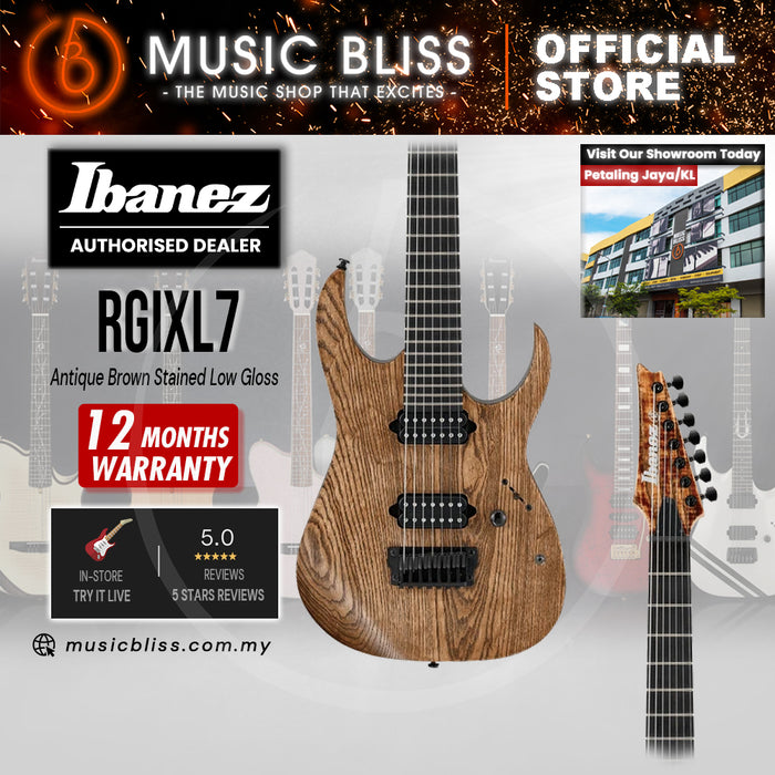 Ibanez Iron Label RGIXL7 Electric Guitar - Antique Brown Stained Low Gloss
