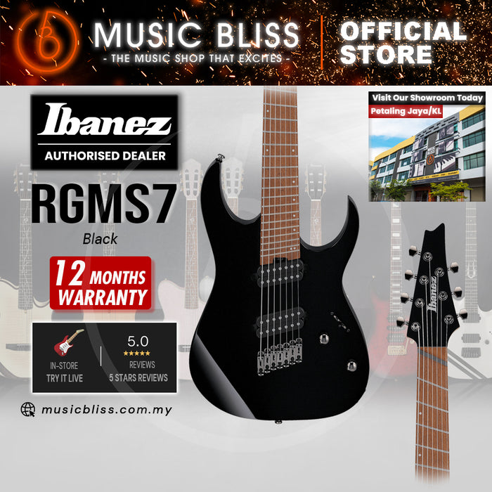 Ibanez RGMS7 7-string Multi-scale Solidbody Electric Guitar - Black