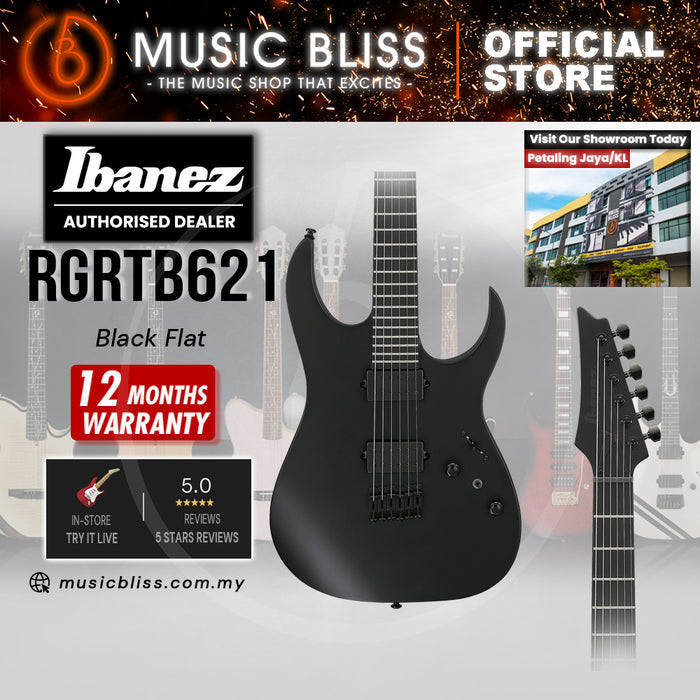 Ibanez Iron Label RGRTB621 Electric Guitar - Black Flat
