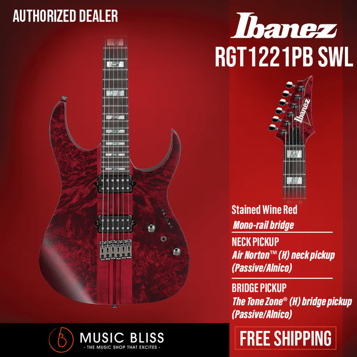 Ibanez Premium RGT1221PB Electric Guitar - Stained Wine Red - Music Bliss Malaysia
