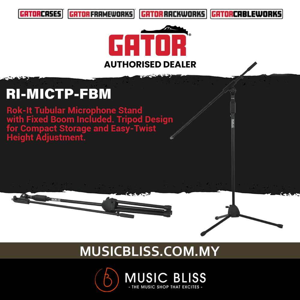 Gator Rok-It RI-MICTP-FBM Tripod Microphone Stand Music Bliss