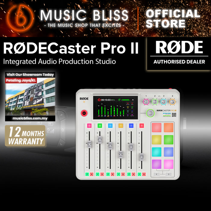 Rode RodeCaster Pro II All-in-One Production Solution for Podcasting, Streaming, Music Production and Content Creation - White