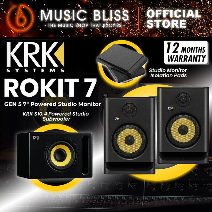KRK ROKIT 7 G5 7" Powered Studio Monitor with Studio Monitor Isolation Pads - Pair