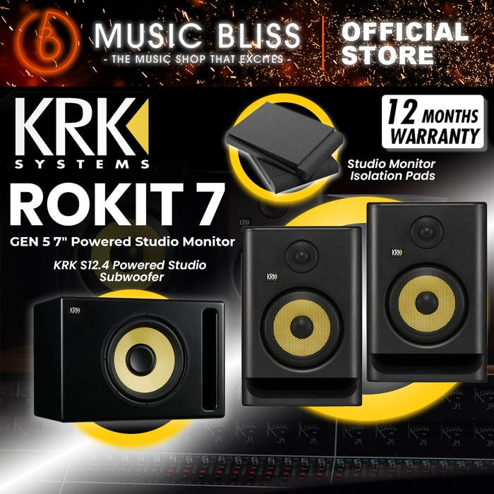 KRK ROKIT 7 G5 7" Powered Studio Monitor with Studio Monitor Isolation Pads - Pair