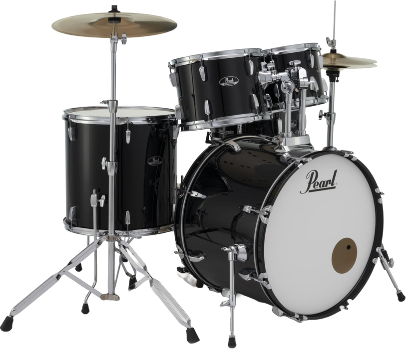 Pearl Roadshow 5-piece Drum Set with Drumstick and Throne - 22 Inch Bass Drum - Jet Black