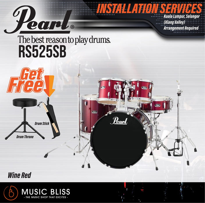 Pearl Roadshow 5 piece Drum Set with Drumstick and Throne 22