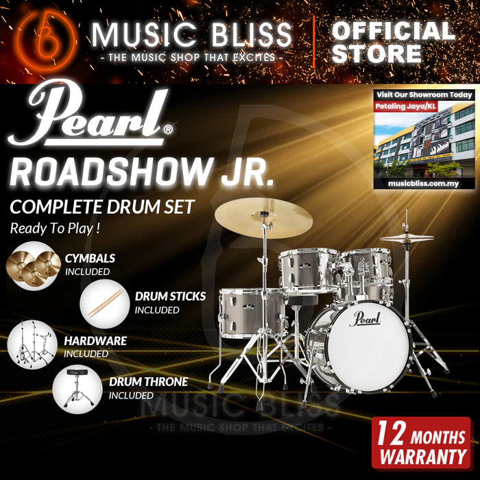 Pearl Roadshow Junior 5-piece Complete Drum Set with Cymbals and Hardware - Bronze Metallic