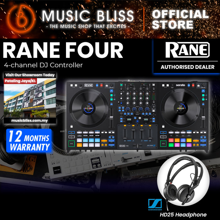 Rane Four 4-channel Stems DJ Controller - 8.5" Jog Wheels with displays, DJ Mixer with Internal FX, Serato DJ Pro & Pitch ‘n Time DJ Included