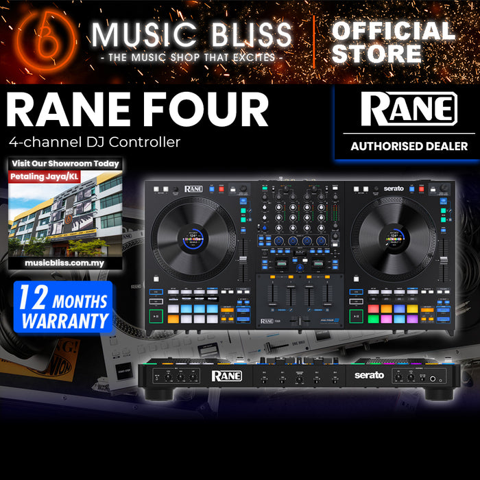 Rane Four 4-channel Stems DJ Controller - 8.5" Jog Wheels with displays, DJ Mixer with Internal FX, Serato DJ Pro & Pitch ‘n Time DJ Included