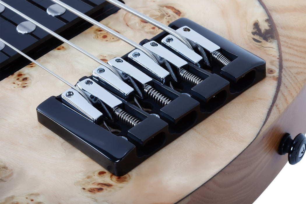 Schecter Reaper-4 Left-Handed Electric Bass Guitar - Natural Satin