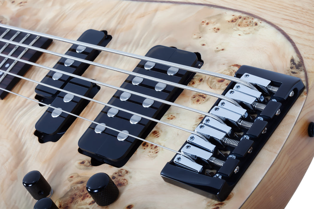 Schecter Reaper-5 Left-Handed Electric Bass Guitar - Natural Satin