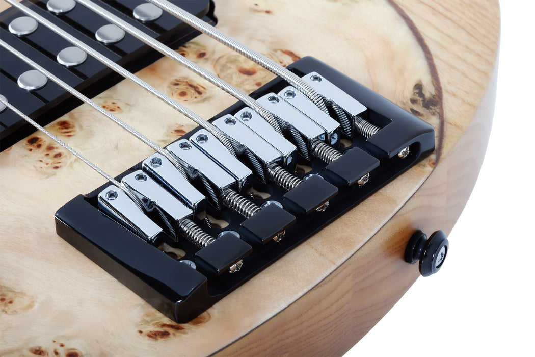 Schecter Reaper-5 Left-Handed Electric Bass Guitar - Natural Satin