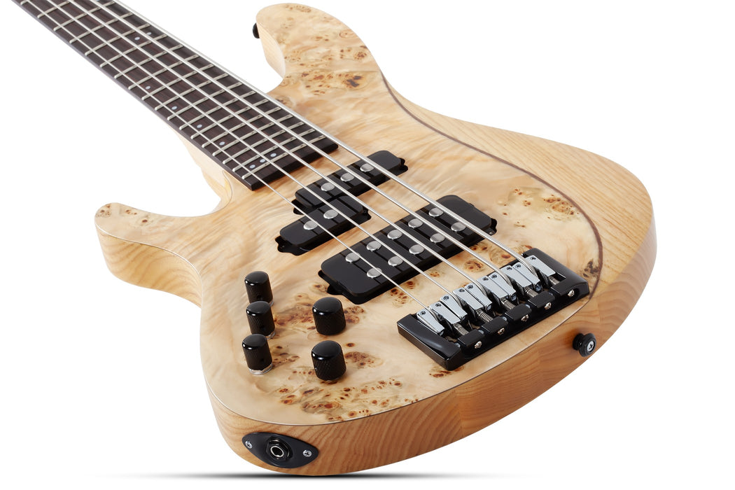 Schecter Reaper-5 Left-Handed Electric Bass Guitar - Natural Satin