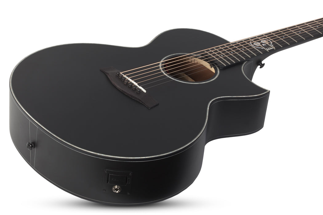 Schecter Regulo-7 Acoustic Electric Guitar - Satin Black