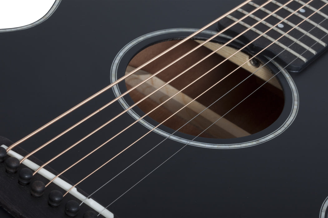 Schecter Regulo-7 Acoustic Electric Guitar - Satin Black